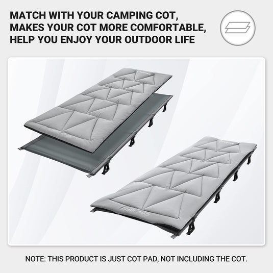 KingCamp Lightweight Cot Mat Camping Sleeping Pad Grey