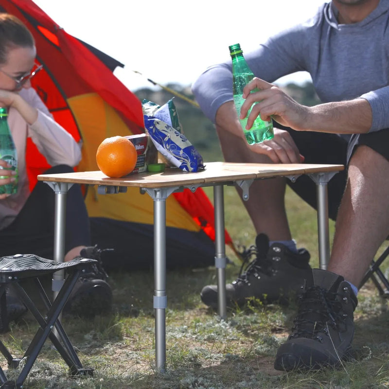 Load image into Gallery viewer, KingCamp BAMBOO 6040 4-folded Bamboo Coffee Table Adjustable Height
