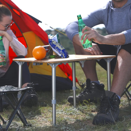 KingCamp BAMBOO 6040 4-folded Bamboo Coffee Table Adjustable Height