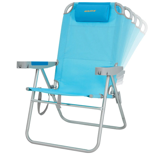 WEJOY Oversized High Seat Beach Chair 5 Adjustable High Backrests