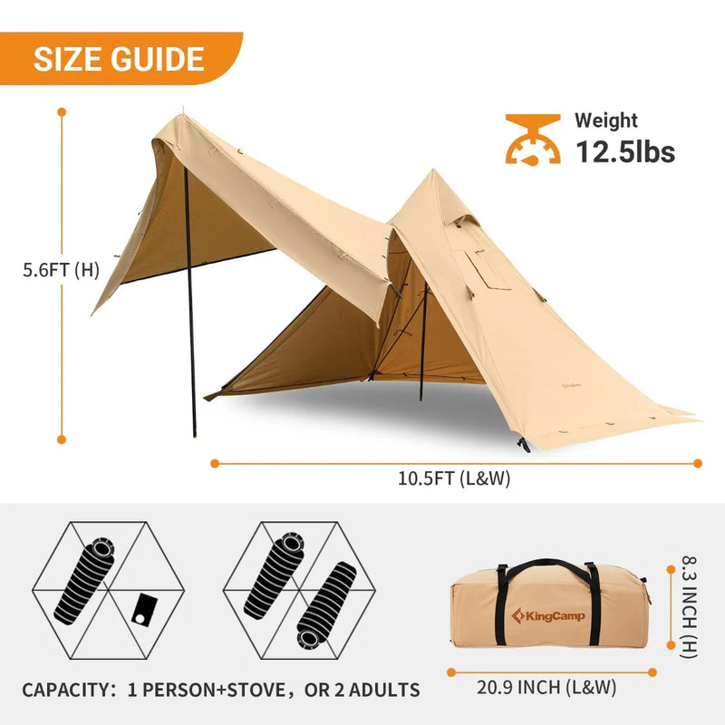 Load image into Gallery viewer, KingCamp Hot Tipi Tent with Stove Jack
