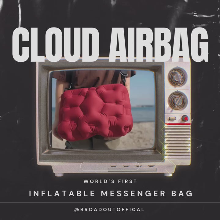 Load and play video in Gallery viewer, ATEPA Cloud AirBag – Ultra-Light Inflatable Shoulder Bag, Pillow, Lumbar Support &amp; Cushion Red
