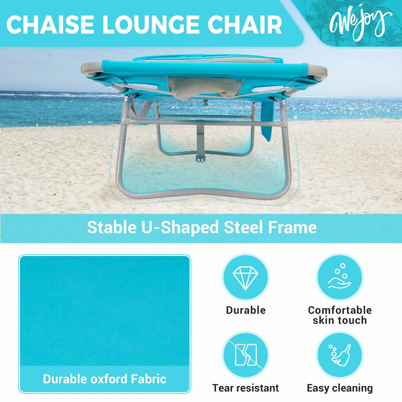 Load image into Gallery viewer, WEJOY Premium 5-Position Adjustable Chaise Lounge Stable U Shaped Steel Frame
