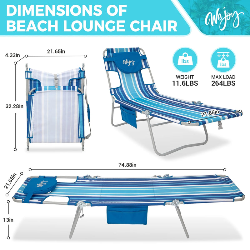 Load image into Gallery viewer, WEJOY Premium 5-Position Adjustable Chaise Lounge Tanning SunBathing Lounge Chair
