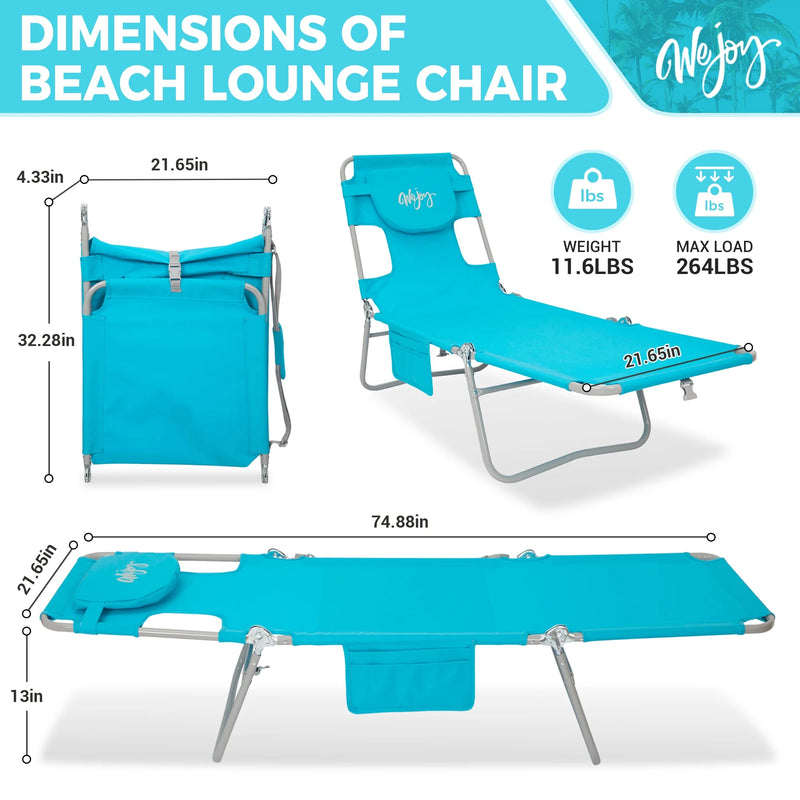 Load image into Gallery viewer, WEJOY Premium 5-Position Adjustable Chaise Lounge Tanning SunBathing Lounge Chair
