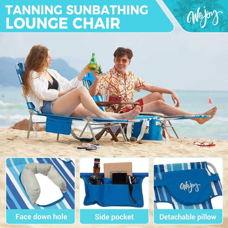 Load image into Gallery viewer, WEJOY Premium 5-Position Adjustable Chaise Lounge Tanning SunBathing Lounge Chair
