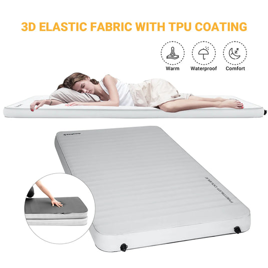 KingCamp PREMIUM Double 7.5 cm Thick Self-Inflating Camping Mattress R Value 7.5