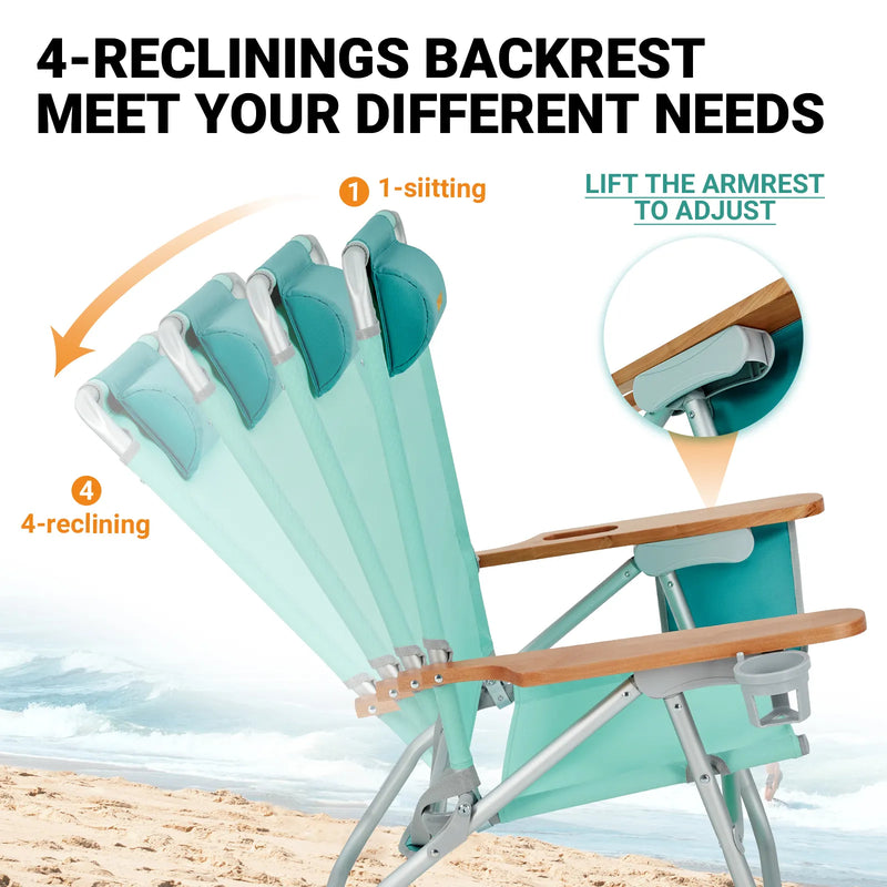 Load image into Gallery viewer, WEJOY Beach Chair L Set of 2 Cyan Low Seat Reclining
