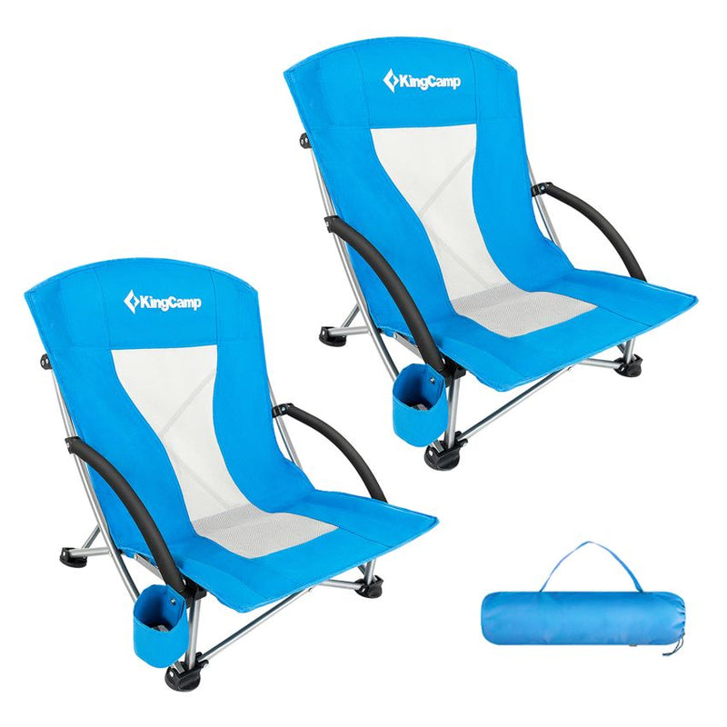 Load image into Gallery viewer, KingCamp Low Back Lightweight Strong Stable Folding Beach Chair 2-piece Set
